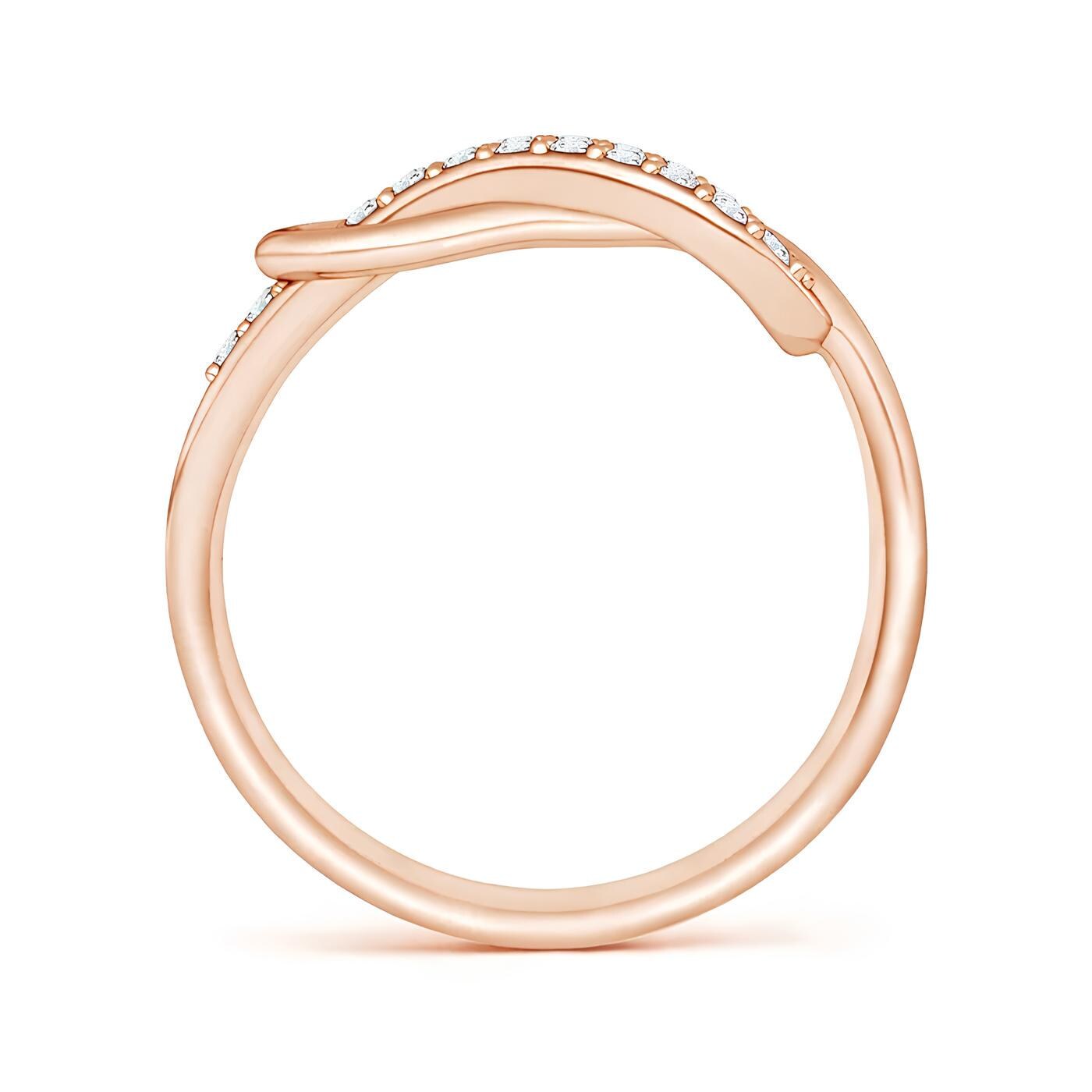 Delicate Infinity Love Knot Ring – Lab-Created Diamonds 14K Solid Gold| Women's Half Eternity Wedding Band